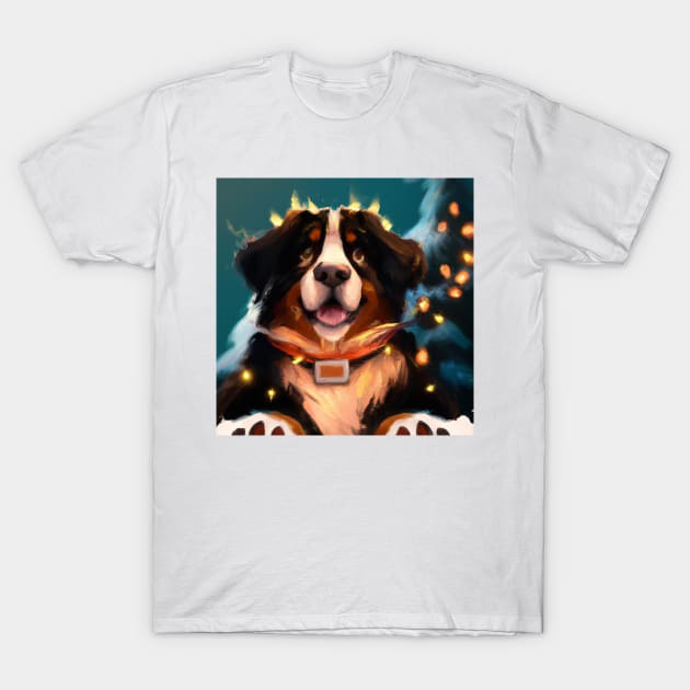 Cute Bernese Mountain Dog Drawing T-Shirt by Play Zoo